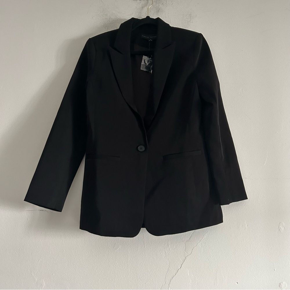 English Factory Single Breasted Blazer Black Size Small Office Timeless Capsule